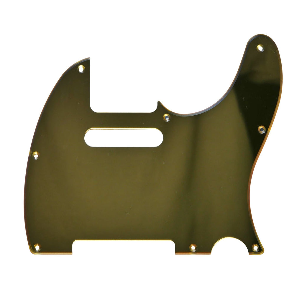 8-Hole Telecaster Pickguard - 1-Ply Gold Mirror Acrylic guitar pickguards from Ploutone