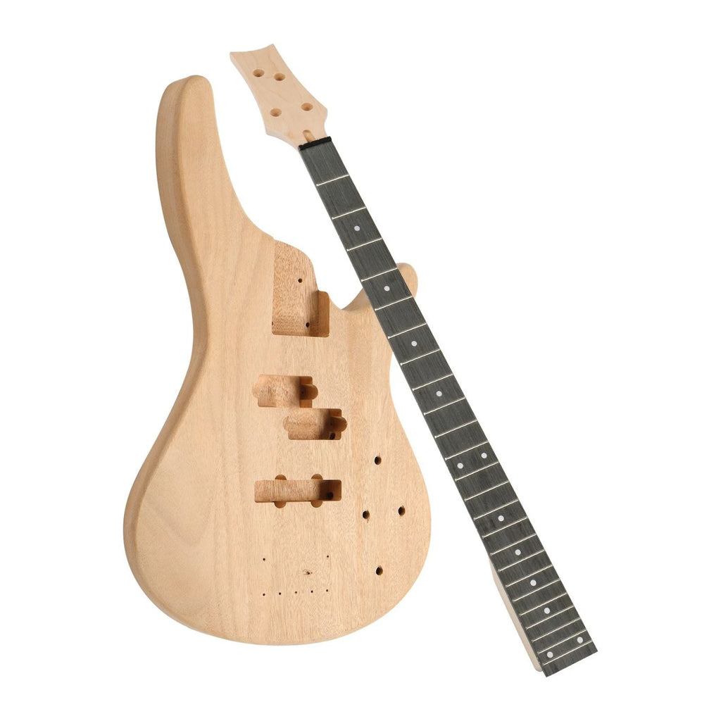 DIY Solderless Modern SR-Style Bass Guitar Kit – Mahogany Body, 24 Frets, P/J Pickups - Ploutone