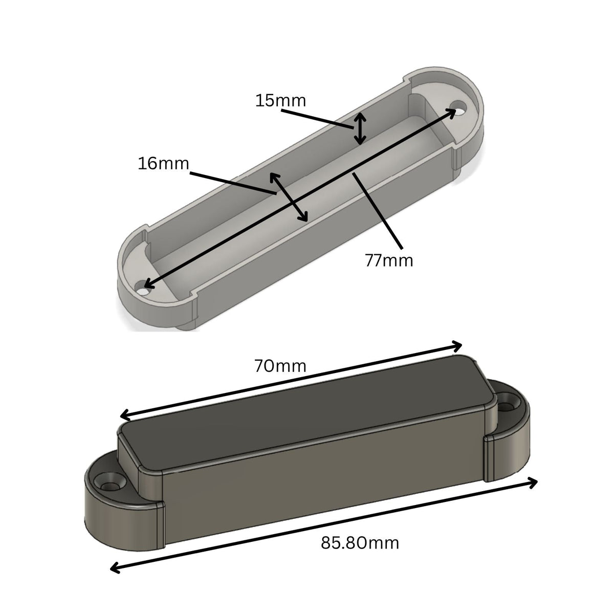 Closed Pickup Covers for Fender Jaguar (No Holes, Pair) - Multiple Colors Pickup Covers from Ploutone