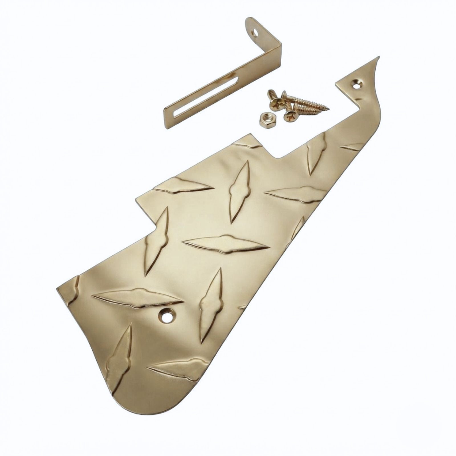 Metal Les Paul® Pickguard Diamond Plate - Black/ Chrome/ Gold guitar pickguards from Ploutone