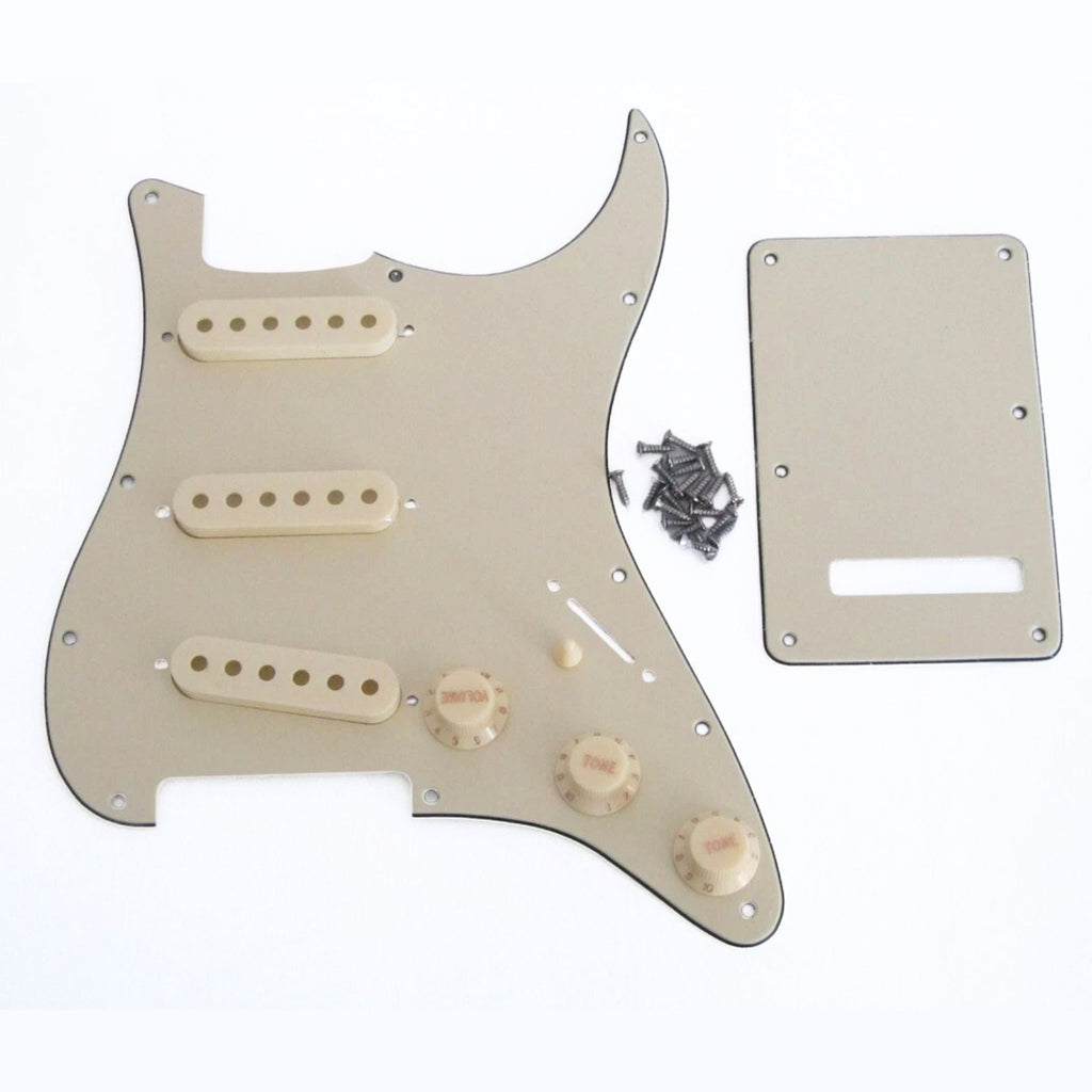 Red Tortoise Stratocaster Pickguard Kit 11-Hole - 4-Ply w/ Cream Knobs, Switch Tips & Pickup Covers guitar pickguards from Ploutone