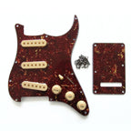 Red Tortoise Stratocaster Pickguard Kit 11-Hole - 4-Ply w/ Cream Knobs, Switch Tips & Pickup Covers - Ploutone