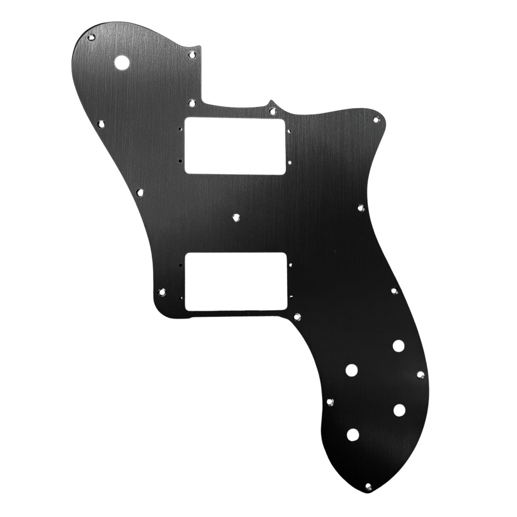 Telecaster Deluxe Pickguard (HH Wide Range Humbuckers) - Black Brushed Aluminum - Ploutone