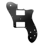 Telecaster Deluxe Pickguard (HH Wide Range Humbuckers) - Black Brushed Aluminum - Ploutone