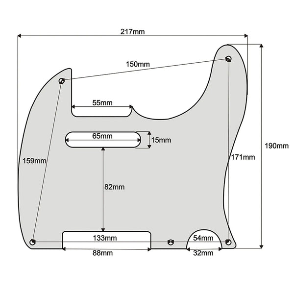 5-Hole Telecaster Pickguard - 4-Ply White Pearl SS Telecaster Pickguards from Ploutone