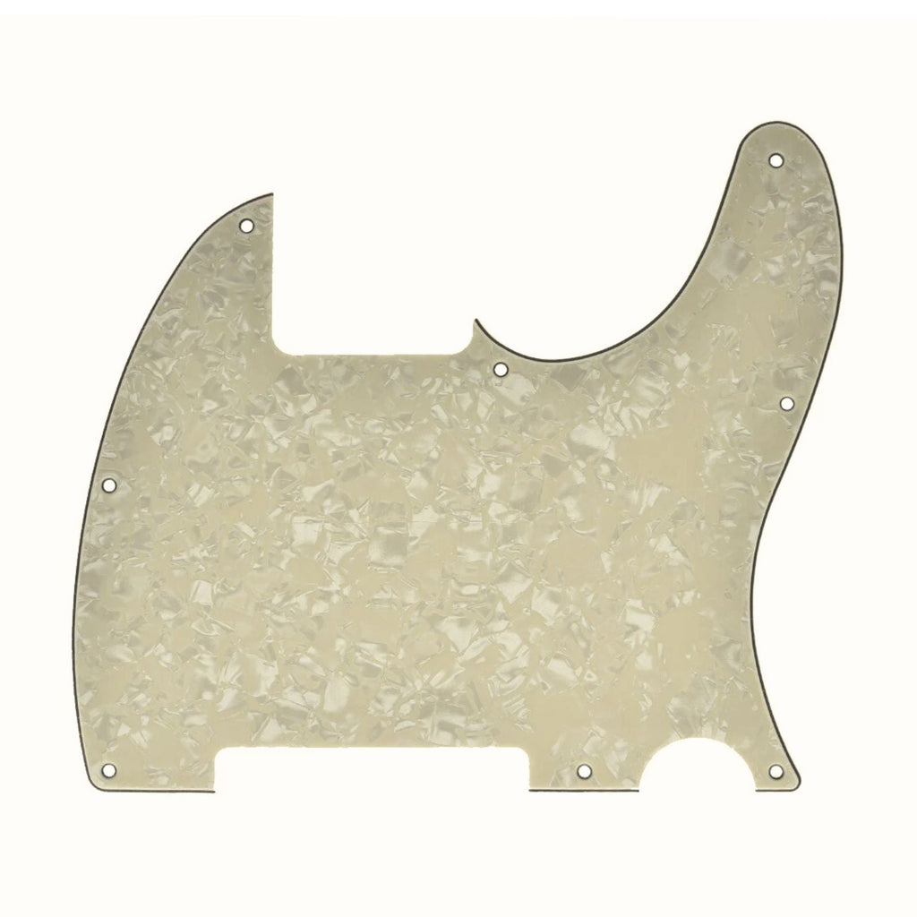 Esquire Pickguard (8-Hole) Telecaster Pickguard Blank - 20+ Colors 4-Ply Cream Pearl - Ploutone