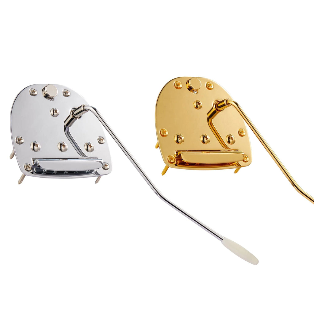 Jaguar / Jazzmaster Style Tremolo Vibrato Assembly with Locking Button - Gold/Chrome - Ploutone