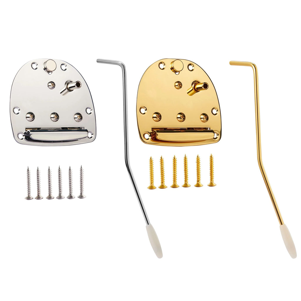 Jaguar / Jazzmaster Style Tremolo Vibrato Assembly with Locking Button - Gold/Chrome - Ploutone