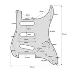 Cream Stratocaster Pickguard Kit 11-Hole - 3-Ply w/ Aged White Knobs, Switch Tips & Pickup Covers - Ploutone