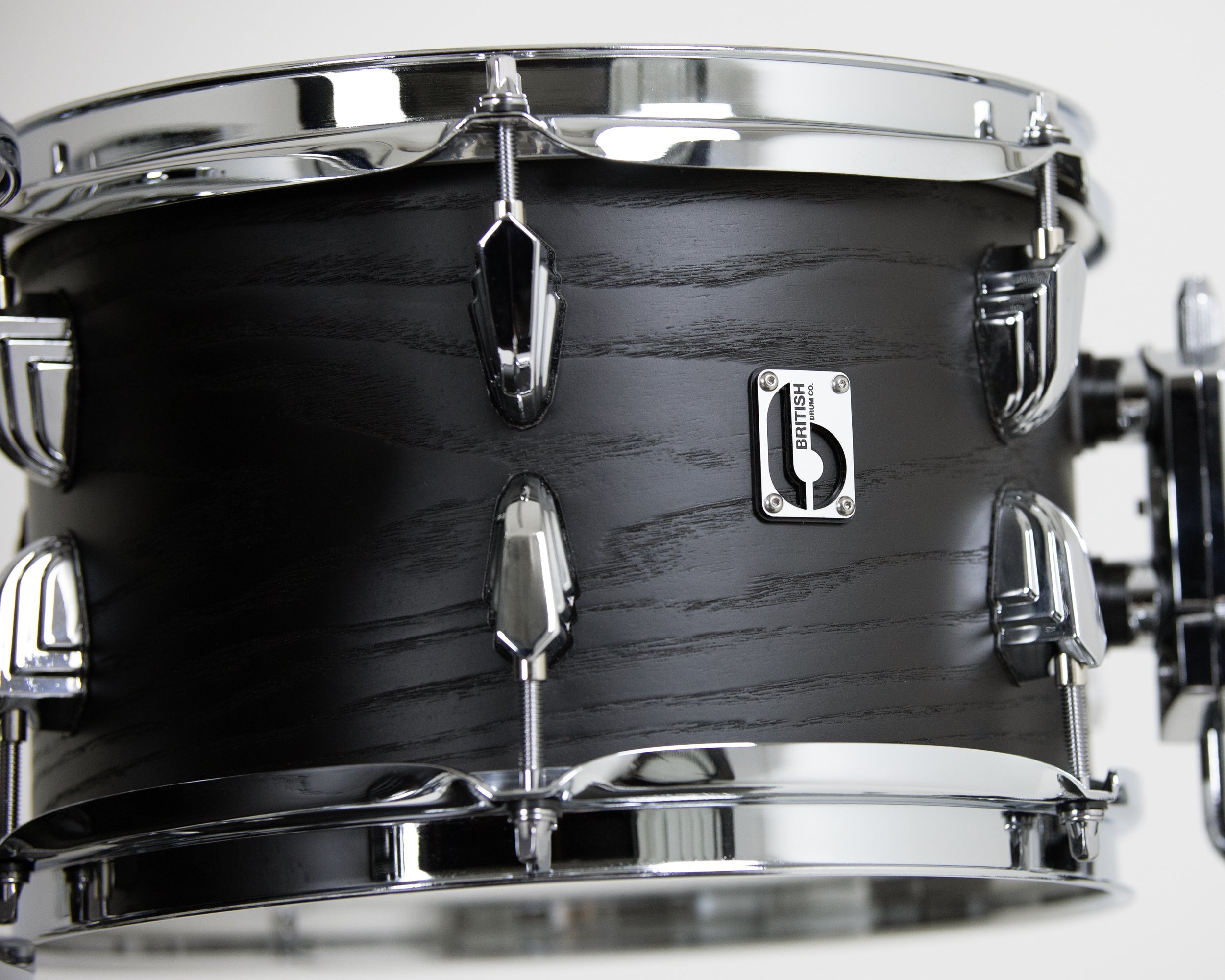 British Drum Co. Raven Series Club 22 Drum Kit - 3pc Birch Shell Pack - Black Ash Satin - Ploutone