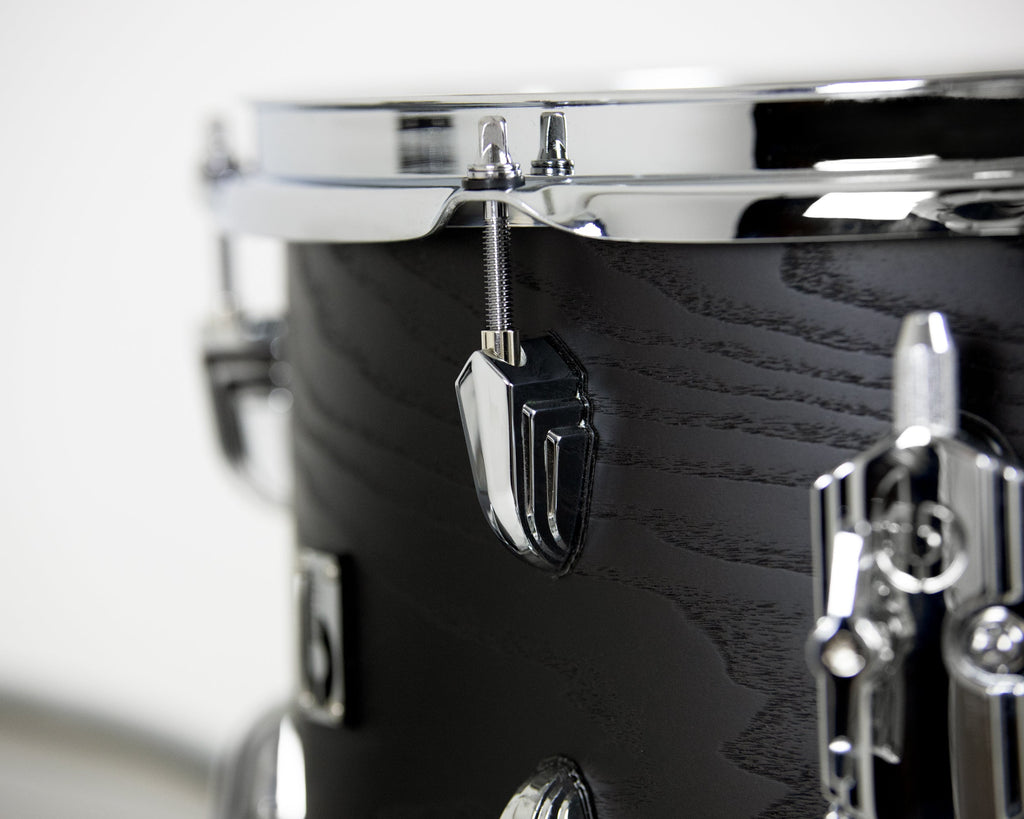British Drum Co. Raven Series Club 22 Drum Kit - 3pc Birch Shell Pack - Black Ash Satin - Ploutone