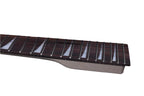 22 Fret Reverse Headstock Guitar Neck – Maple & Rosewood, Shark Fin Inlays, 25.5" Scale, Locking Nut Style, 56mm Bolt-On Heel, Unfinished - Ploutone