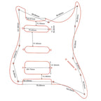 Fender Stratocaster HSS Pickguard (Open Humbucker) - 3-Ply Black HSS Stratocaster Pickguards from Ploutone