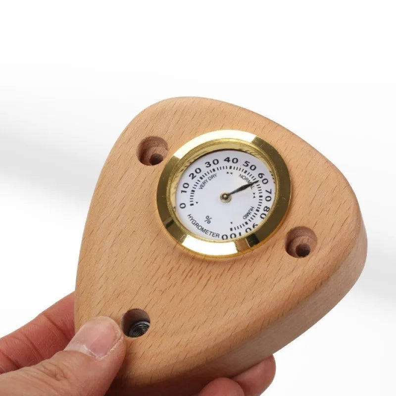 All-in-One Guitar Wall Hanger with Built-In Hygrometer - Beech Wood - Ploutone