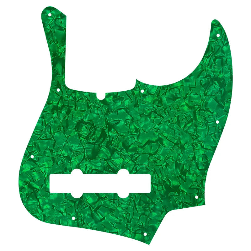 5-String Jazz Bass Pickguard - Fits Fender American, Standard, Deluxe (10-Hole) - 30+ Colors 4-Ply Green Pearl - Ploutone