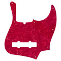 5-String Jazz Bass Pickguard - Fits Fender American, Standard, Deluxe (10-Hole) - 30+ Colors 4-Ply Red Pearl - Ploutone
