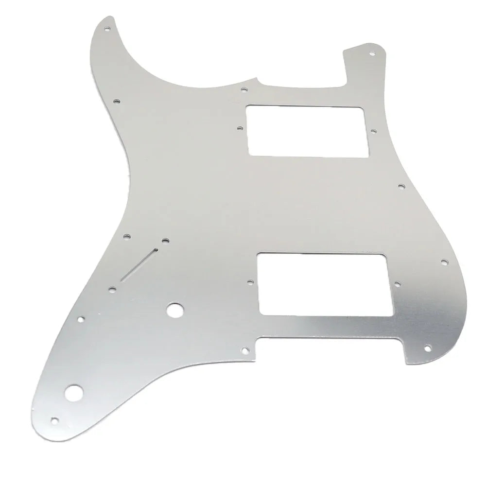 11-Hole HH Metal Strat Pickguard - Brushed Aluminum - Ploutone