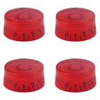 Guitar Speed Knobs, 18 Spline Metric - Multiple Colors Red Black Lettering - Ploutone