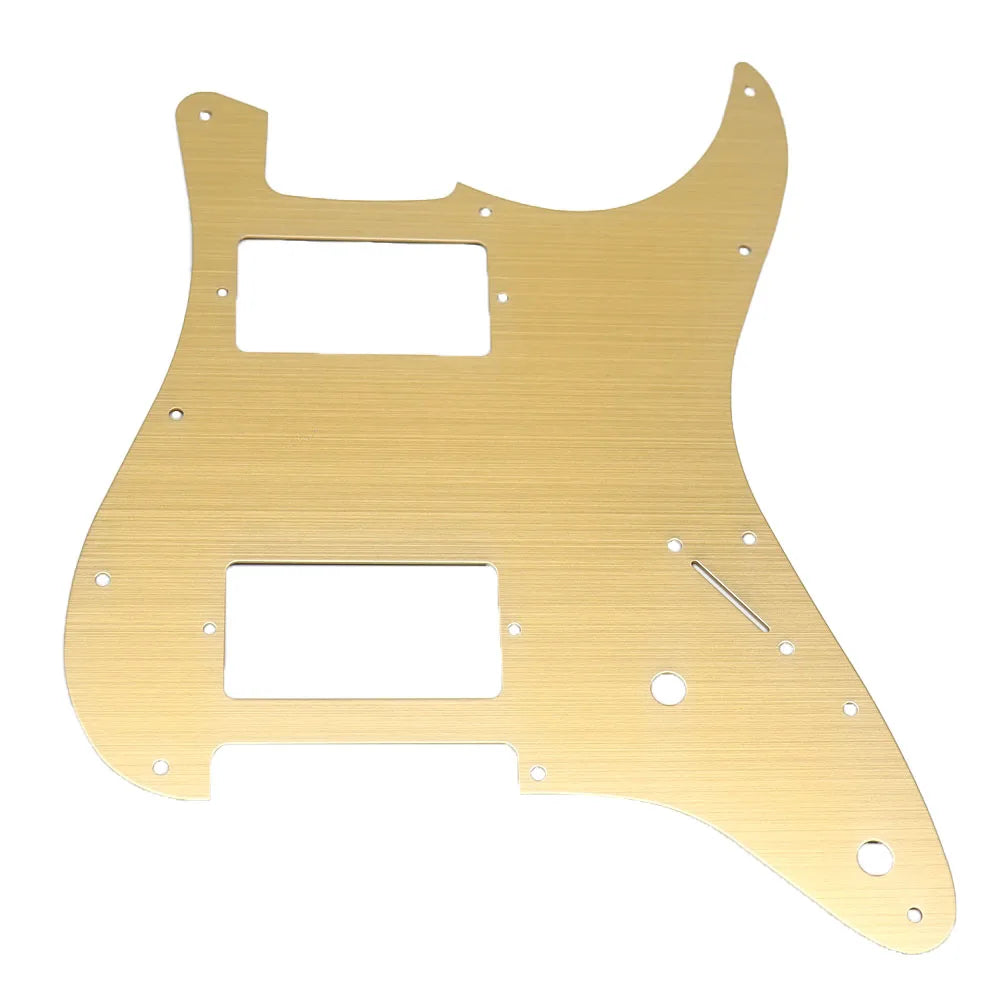 11-Hole HH Metal Strat Pickguard - Gold Aluminum - Ploutone