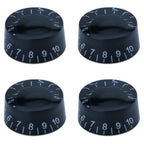 Guitar Speed Knobs, 18 Spline Metric - Black / White Lettering Knobs from Ploutone