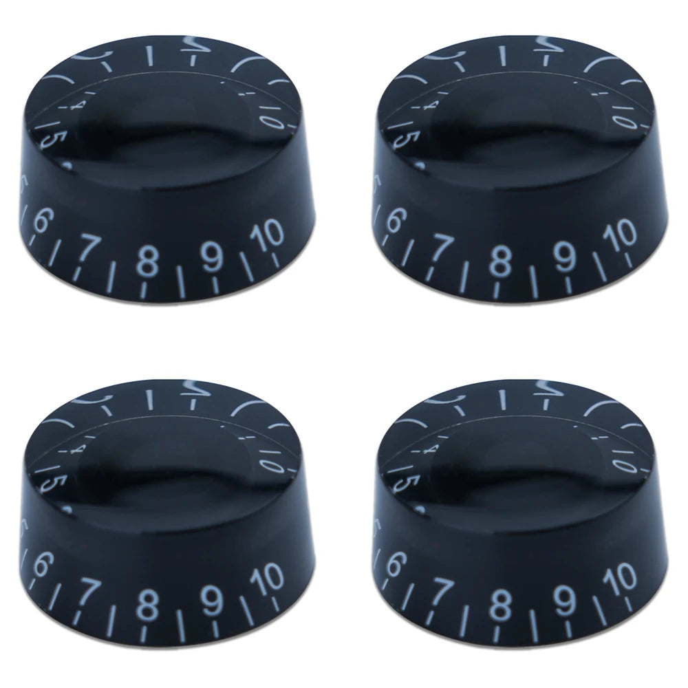 Guitar Speed Knobs, 18 Spline Metric - Multiple Colors Black White Lettering - Ploutone