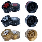 Guitar Speed Knobs, 18 Spline Metric - Gold / Black Lettering Knobs from Ploutone