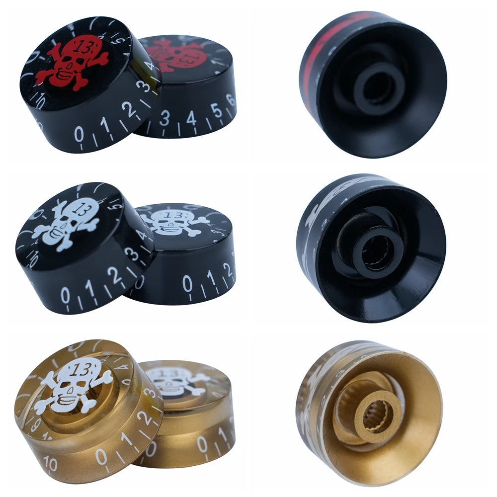 Guitar Speed Knobs, 18 Spline Metric - Red / White Lettering Knobs from Ploutone