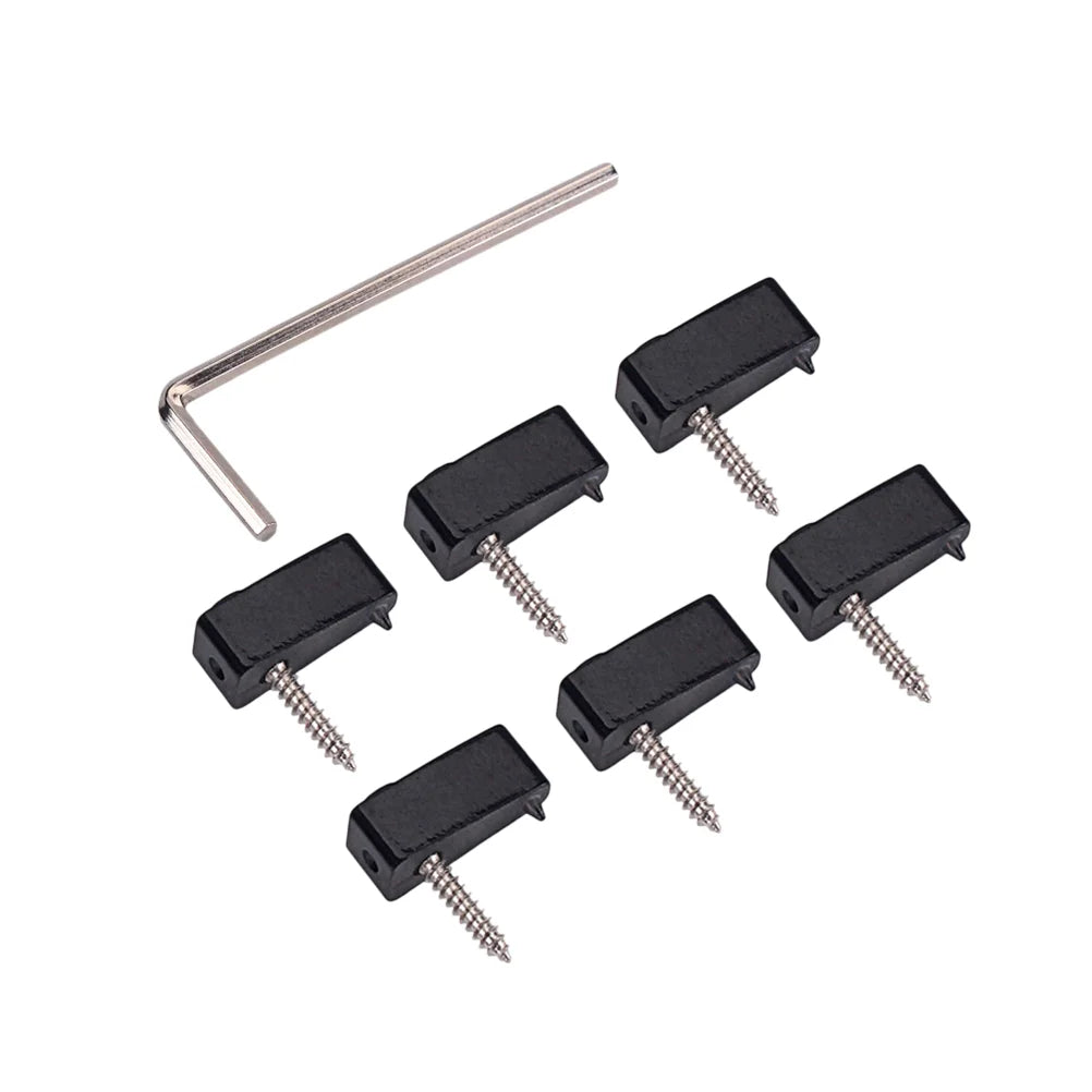 Individual Triangular Locking Headless Guitar Nuts - Set of 6 Black - Ploutone
