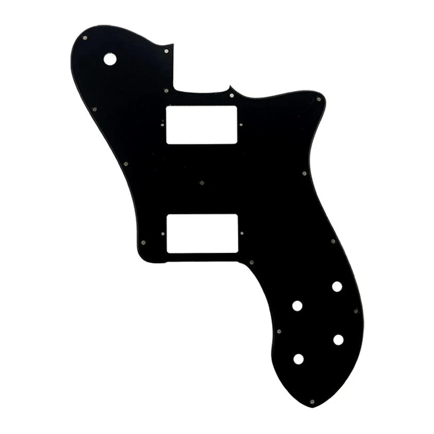 72 Deluxe Telecaster Pickguard (PAF Humbuckers) - 1-Ply Black Pickguards from Ploutone