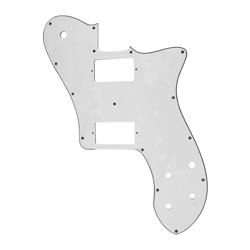 72 Deluxe Telecaster Pickguard (PAF Humbuckers) - 3-Ply White Pickguards from Ploutone