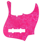 5-String Jazz Bass Pickguard - Fits Fender American, Standard, Deluxe (10-Hole) - 30+ Colors 4-Ply Pink Pearl - Ploutone