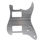 11-Hole HH Metal Strat Pickguard - Brushed Aluminum - Ploutone
