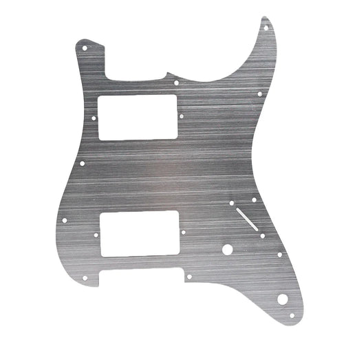 11-Hole HH Metal Strat Pickguard - Brushed Aluminum - Ploutone