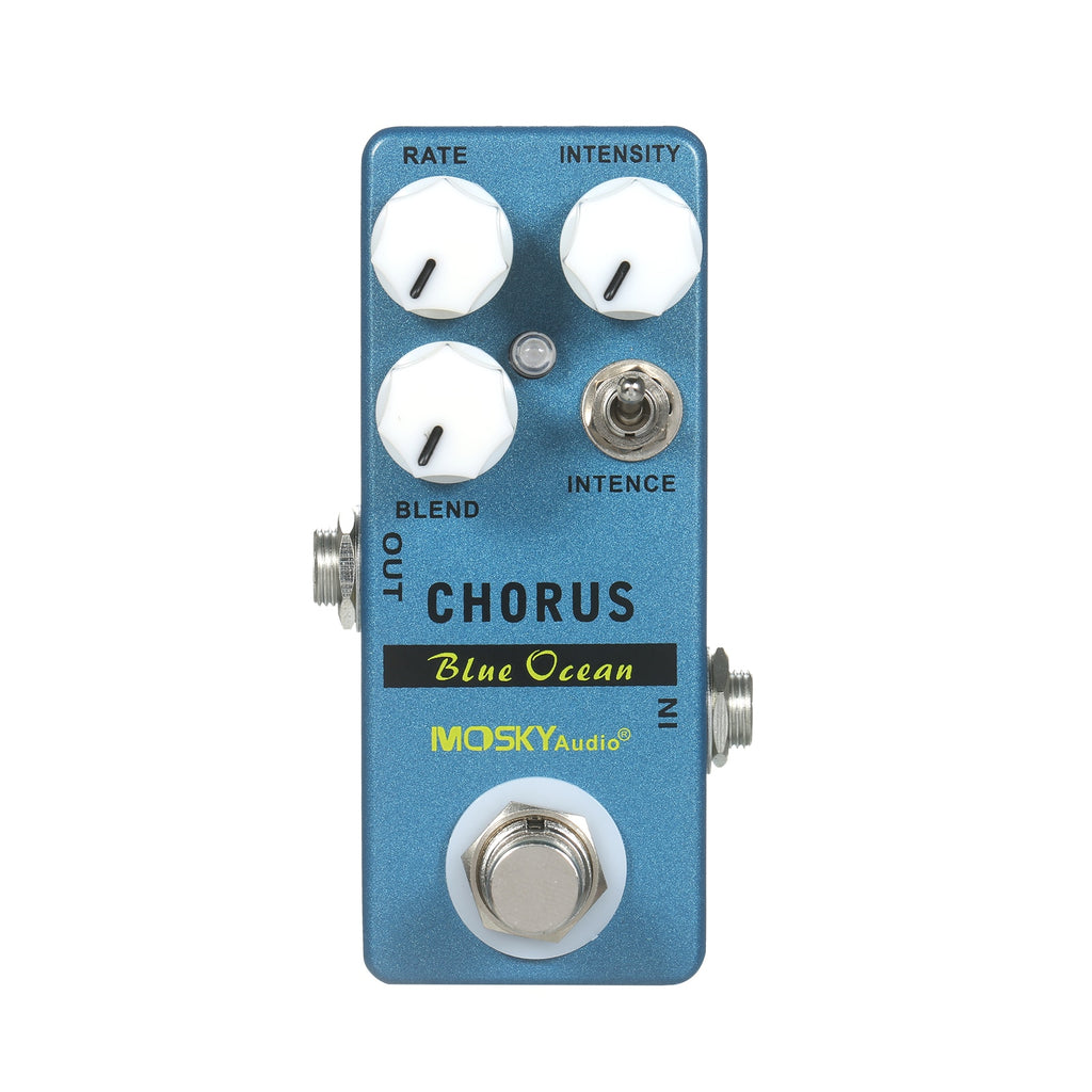 MOSKYaudio Blue Ocean Chorus Guitar Effect Pedal Chorus/True Bypass Rate + Blend + Intensity + Intence