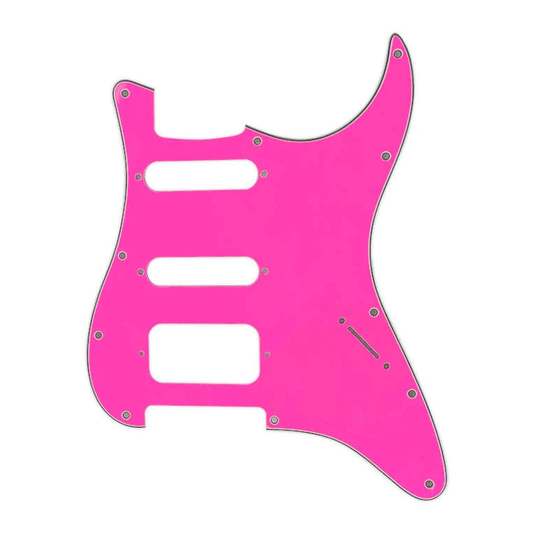 Fender Stratocaster HSS Pickguard (Open Humbucker) - 4-Ply Pink HSS Stratocaster Pickguards from Ploutone