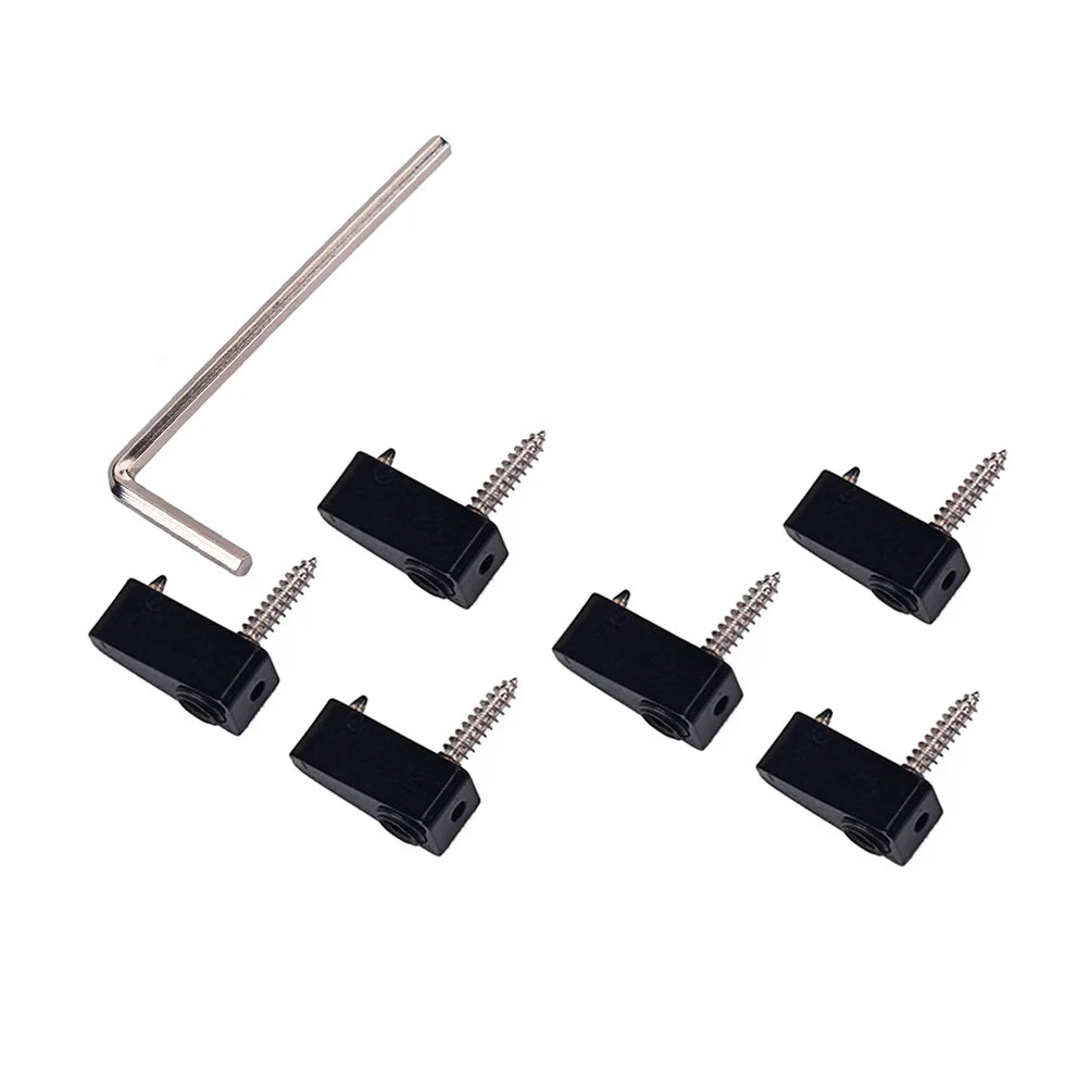 Individual Triangular Locking Headless Guitar Nuts - Set of 6 Black - Ploutone
