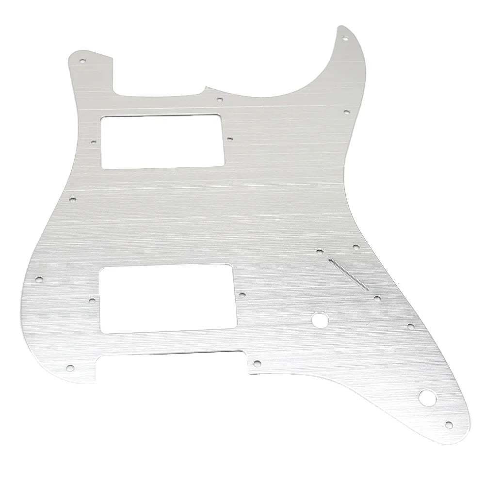 11-Hole HH Metal Strat Pickguard - Brushed Aluminum - Ploutone