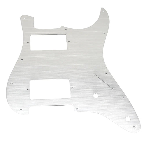 11-Hole HH Metal Strat Pickguard - Brushed Aluminum - Ploutone