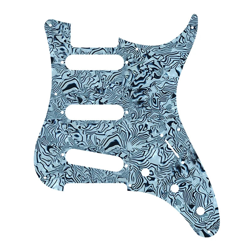 PRS Silver Sky Pickguard 8-Hole SSS - 30+ Colors 4-Ply White Shell - Ploutone