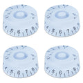 Guitar Speed Knobs, 18 Spline Metric - White / Black Lettering Knobs from Ploutone