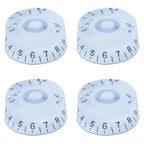 Guitar Speed Knobs, 18 Spline Metric - White / Black Lettering Knobs from Ploutone