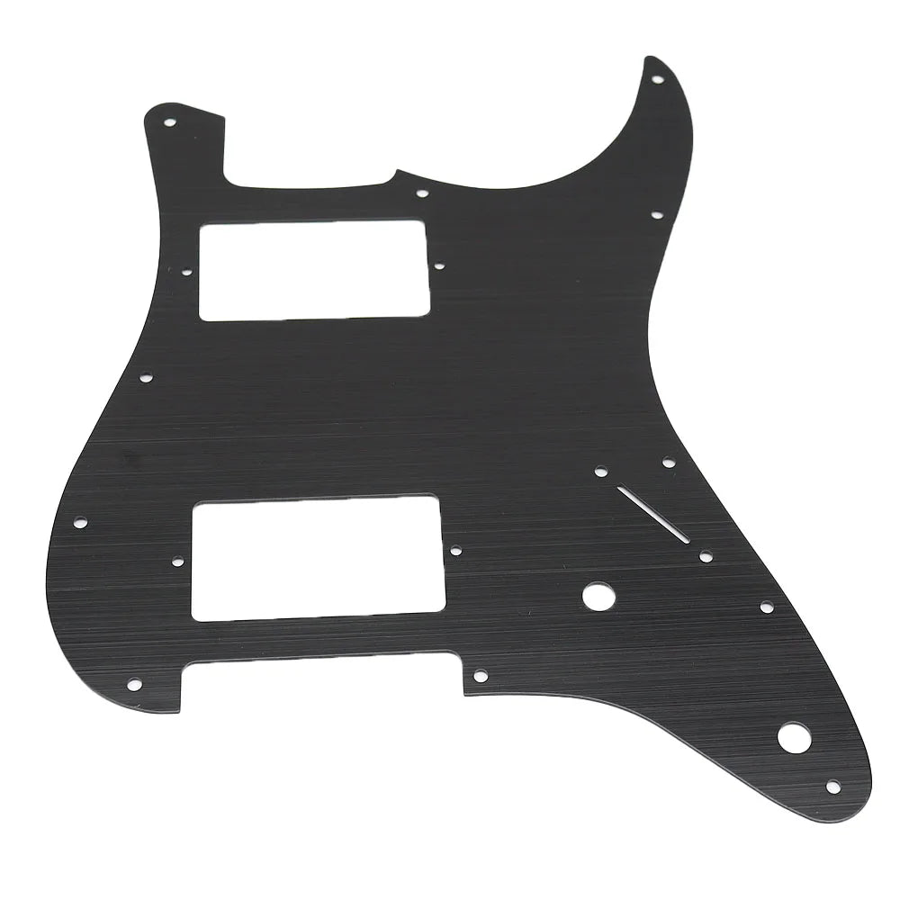 11-Hole HH Metal Strat Pickguard - Black Aluminum - Ploutone