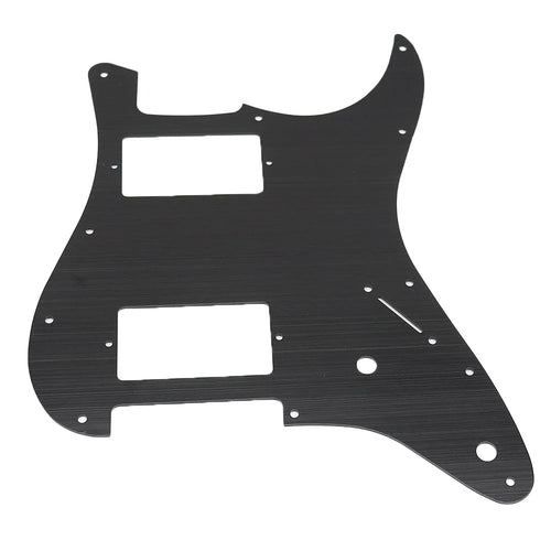 11-Hole HH Metal Strat Pickguard - Black Aluminum - Ploutone