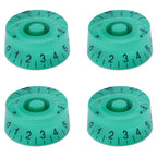 Guitar Speed Knobs, 18 Spline Metric - Multiple Colors Green Black Lettering - Ploutone