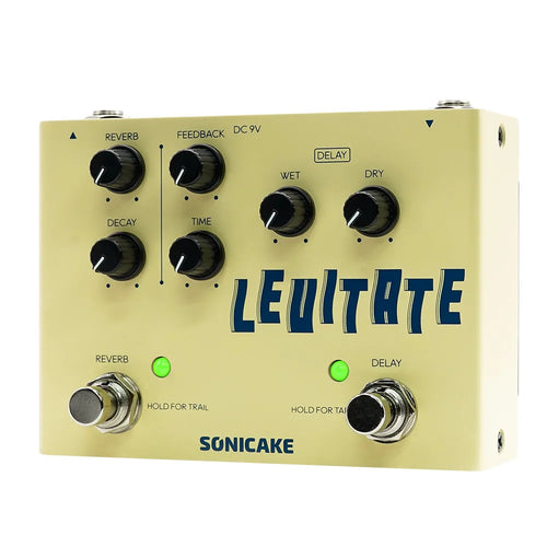 SONICAKE Delay Reverb 2 in 1 Guitar Effects Pedal Digital Levitate QDS