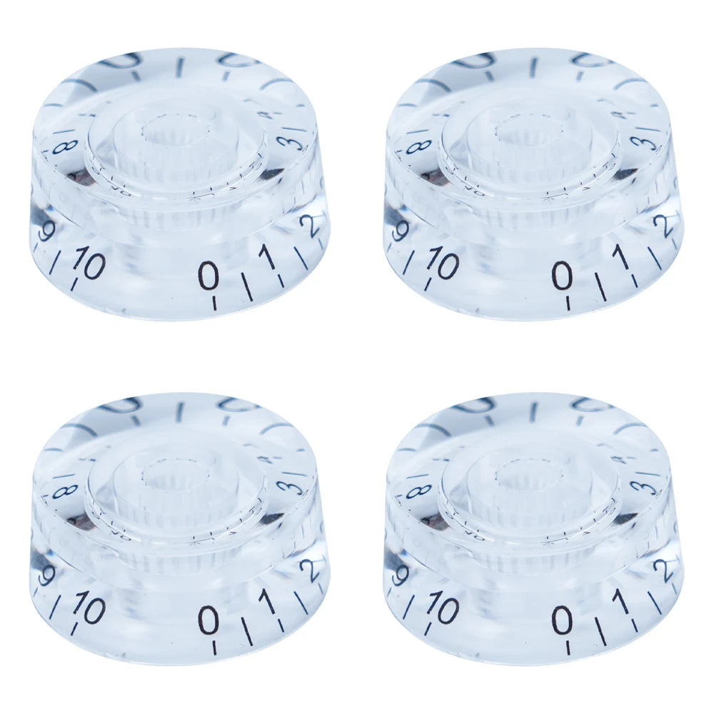 Guitar Speed Knobs, 18 Spline Metric - Multiple Colors Transparent Black - Ploutone