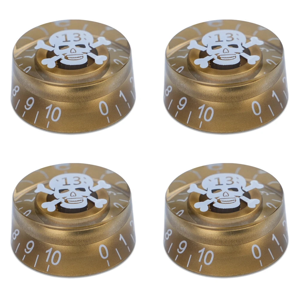 Guitar Speed Knobs, 18 Spline Metric - Gold / White Skull Default Title - Ploutone