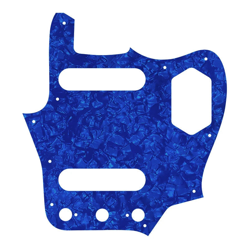 10-Hole SS Jaguar Pickguard for MIJ Fender - 20+ Colors 4-Ply Blue Pearl - Ploutone