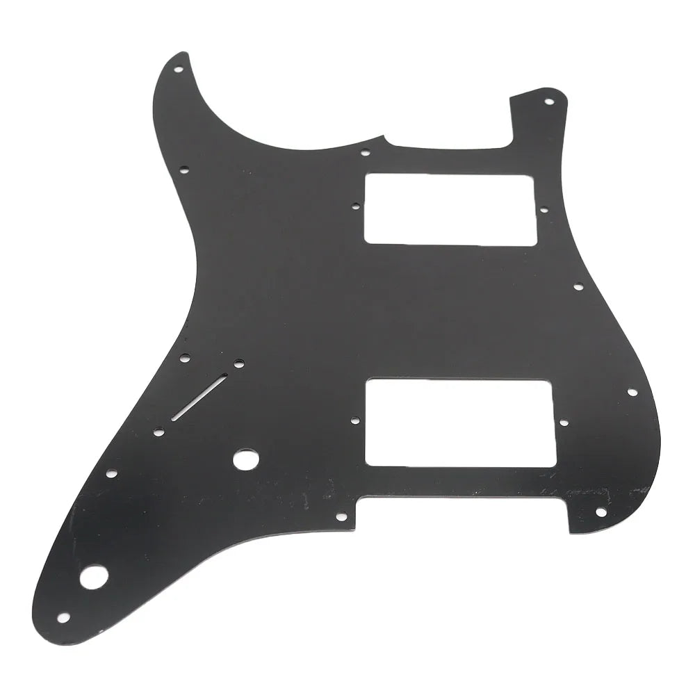 11-Hole HH Metal Strat Pickguard - Black Aluminum - Ploutone