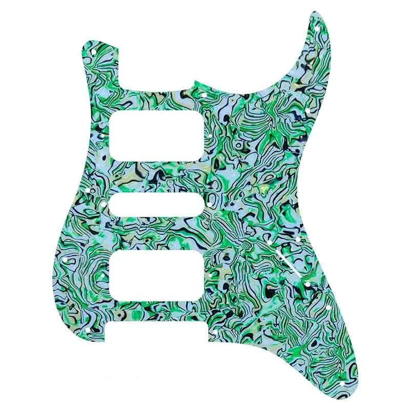 11-Hole HSH Strat Pickguard (No Control Holes) - 20+ Colors 4-Ply Colorful Pearl Shell - Ploutone